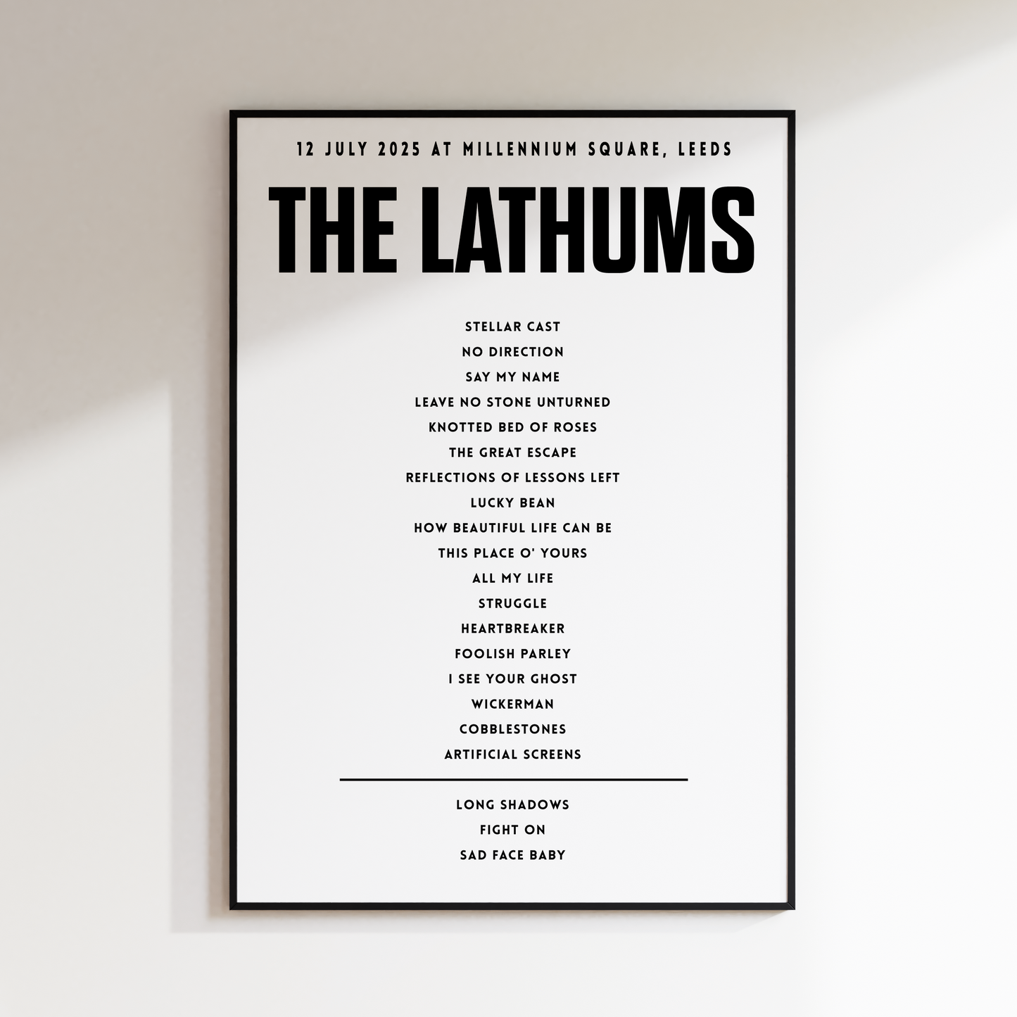 The Lathums setlist - 12th July 2025 at Sounds of the City, Millennium Square, Leeds