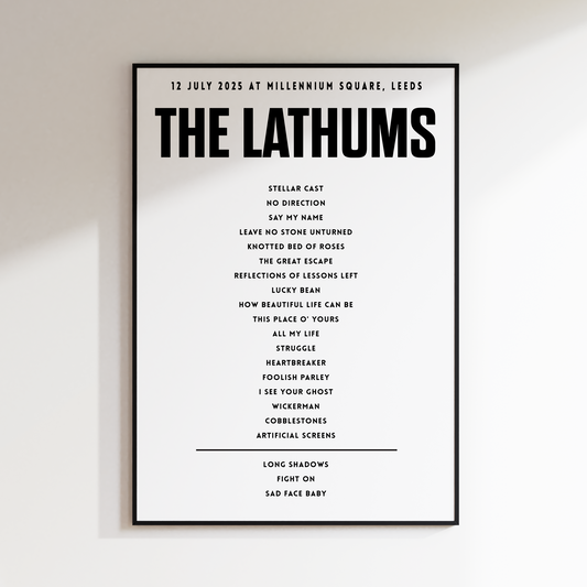 The Lathums setlist - 12th July 2025 at Sounds of the City, Millennium Square, Leeds