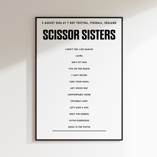 Scissor Sisters setlist – 2nd August 2026 at Y Not Festival, Pikehall, England