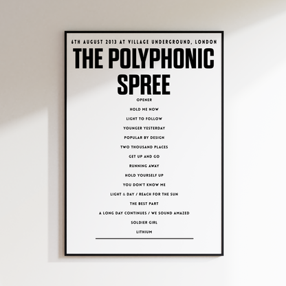 THE POLYPHONIC SPREE setlist - 6th August 2013 at Village Underground, London