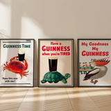 Guinness Poster Set of 3 – Vintage Beer Wall Art