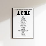 J. Cole setlist – 19th October 2026 at The O2 Arena, London, England