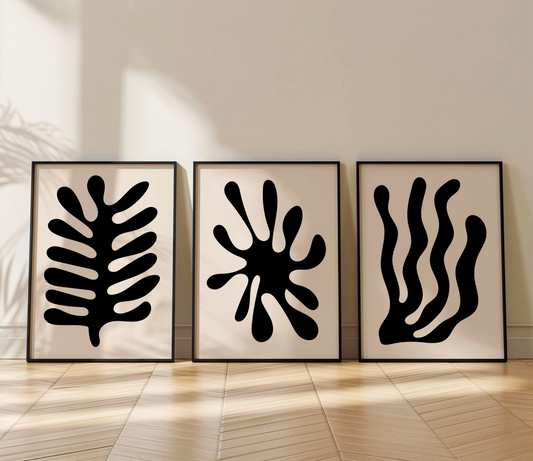 Set of 3 Henri Matisse Black