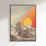 Retro Mountain Sunset