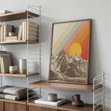Retro Mountain Sunset