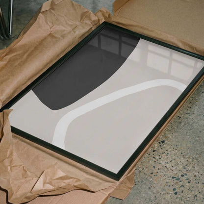 Bold Black Shapes and a White Line
