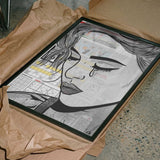 Melancholy Newspaper Woman