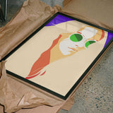 Blonde Girl Green Sunglasses