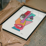 Vibrant Cubist Face