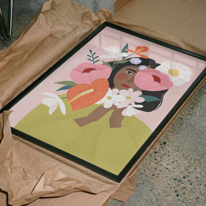 Woman with Vibrant Flowers