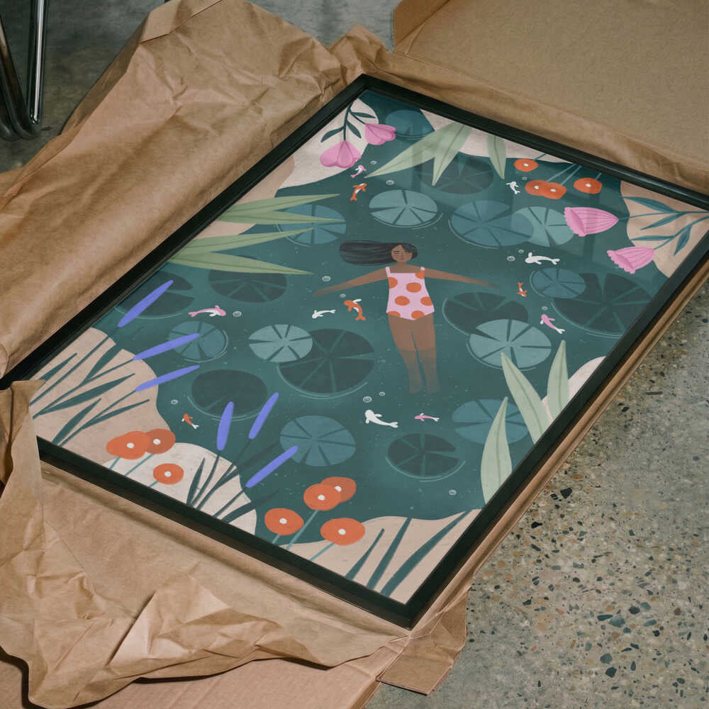 Woman Floating Lily Pond