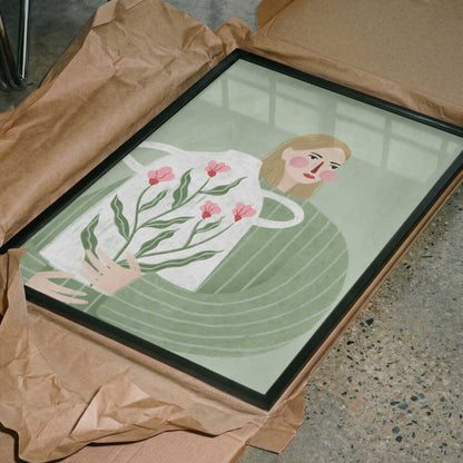Woman Holding Flowers