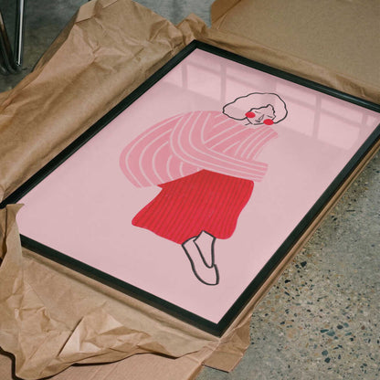 Pensive Pink Woman