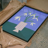 Snowdrops in Striped Vase