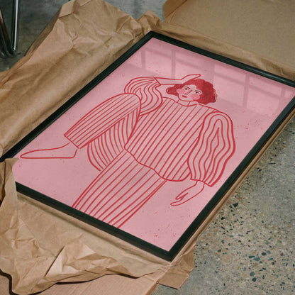 Woman In Pink Stripes