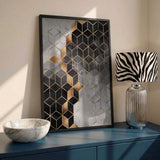 Abstract Gold Marble Cubes