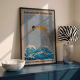 Woman Diving Ocean Waves