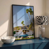 Midcentury Modern Blue Car