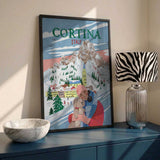 Travel Poster Woman in Cortina, Italy