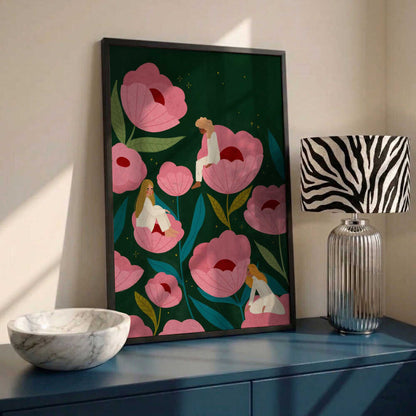 Calm Women in Flowers