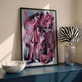 Vibrant Pink Black Abstract