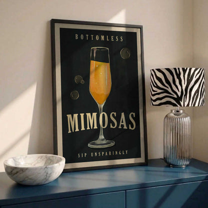 Bottomless Mimosas Art Deco Cocktail Bar Art