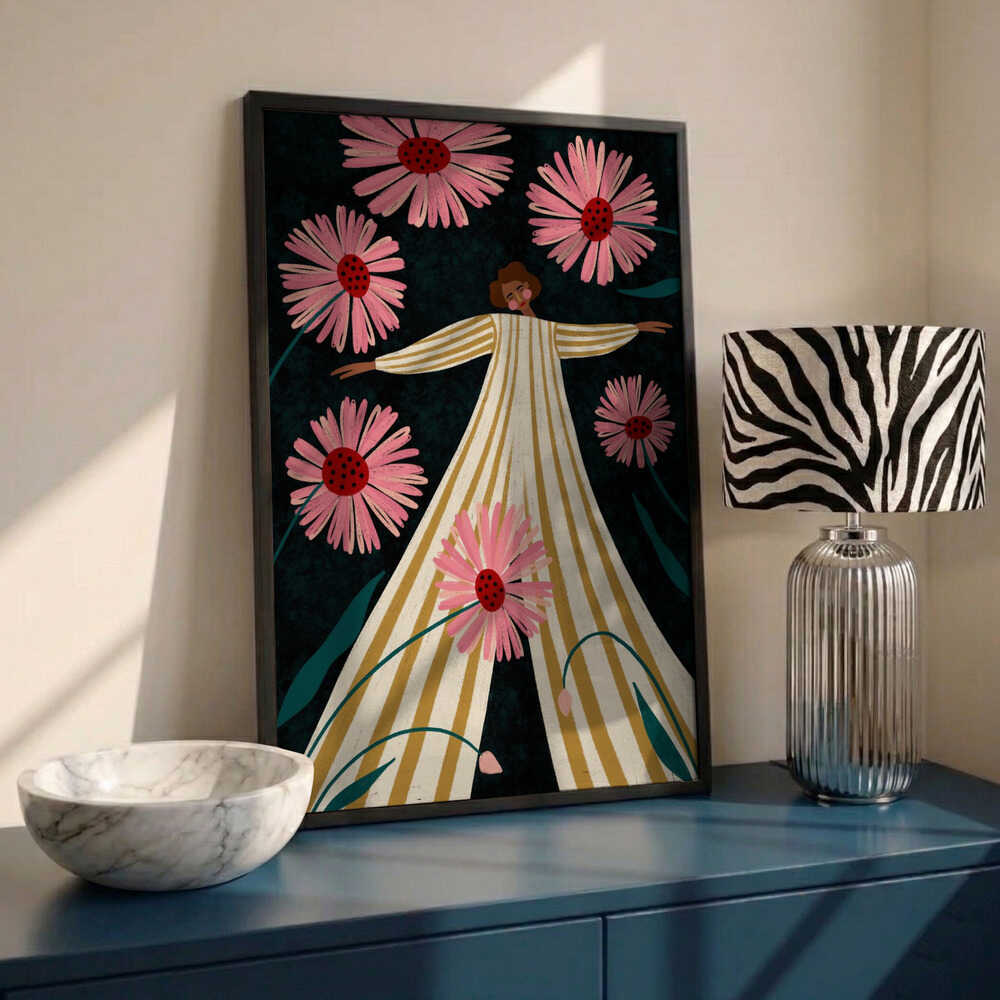 Joyful Woman In Bloom