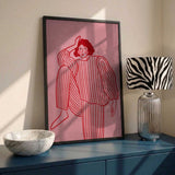 Woman In Pink Stripes
