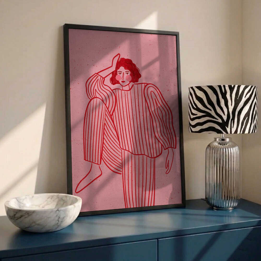 Woman In Pink Stripes