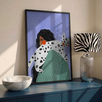 Woman and Spotted Cat
