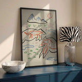 Whimsical Foxes Mountain Landscape