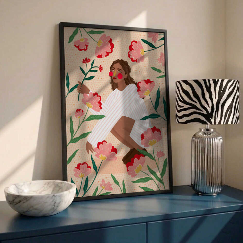 Woman In Floral Garden