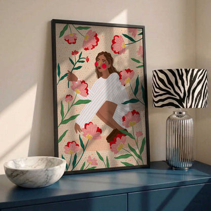 Woman In Floral Garden