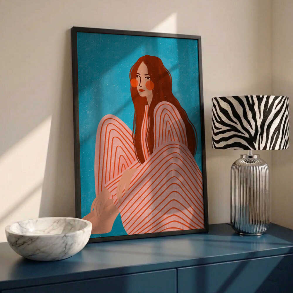 Serene Striped Woman