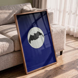 Bat Under Full Moon