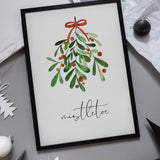 Watercolor Mistletoe Kiss