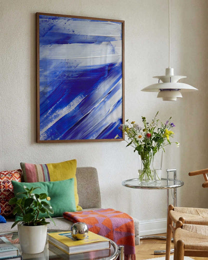 White and Blue Brushstrokes