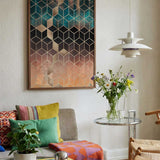 Gold Ombre Geometric Pattern