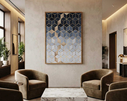 Abstract Gold Cubes