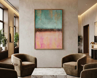 Teal Pink Gold Drips