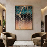 Gold Ombre Geometric Pattern