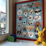 Whimsical Dogs With Glasses