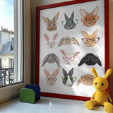 Cute Bunnies In Glasses