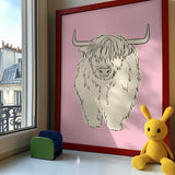 Pink Highland Coo