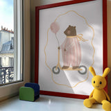Pajama Bear Scooter Fun