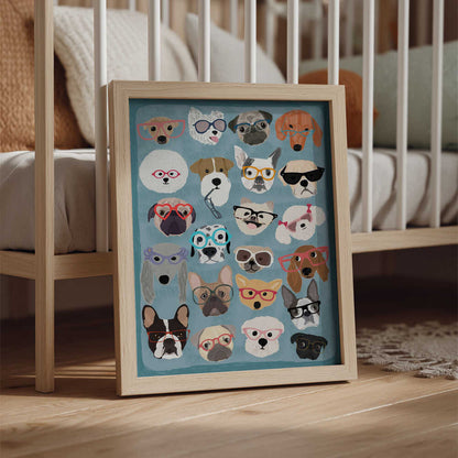 Whimsical Dogs With Glasses