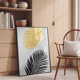 Golden Black Palm Leaves