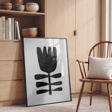 Black Abstract Flower