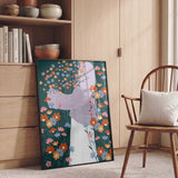 Happy Woman Holding Flowers