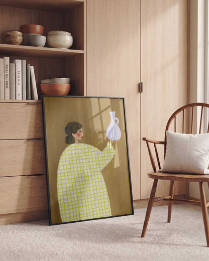 Woman Holding Pottery